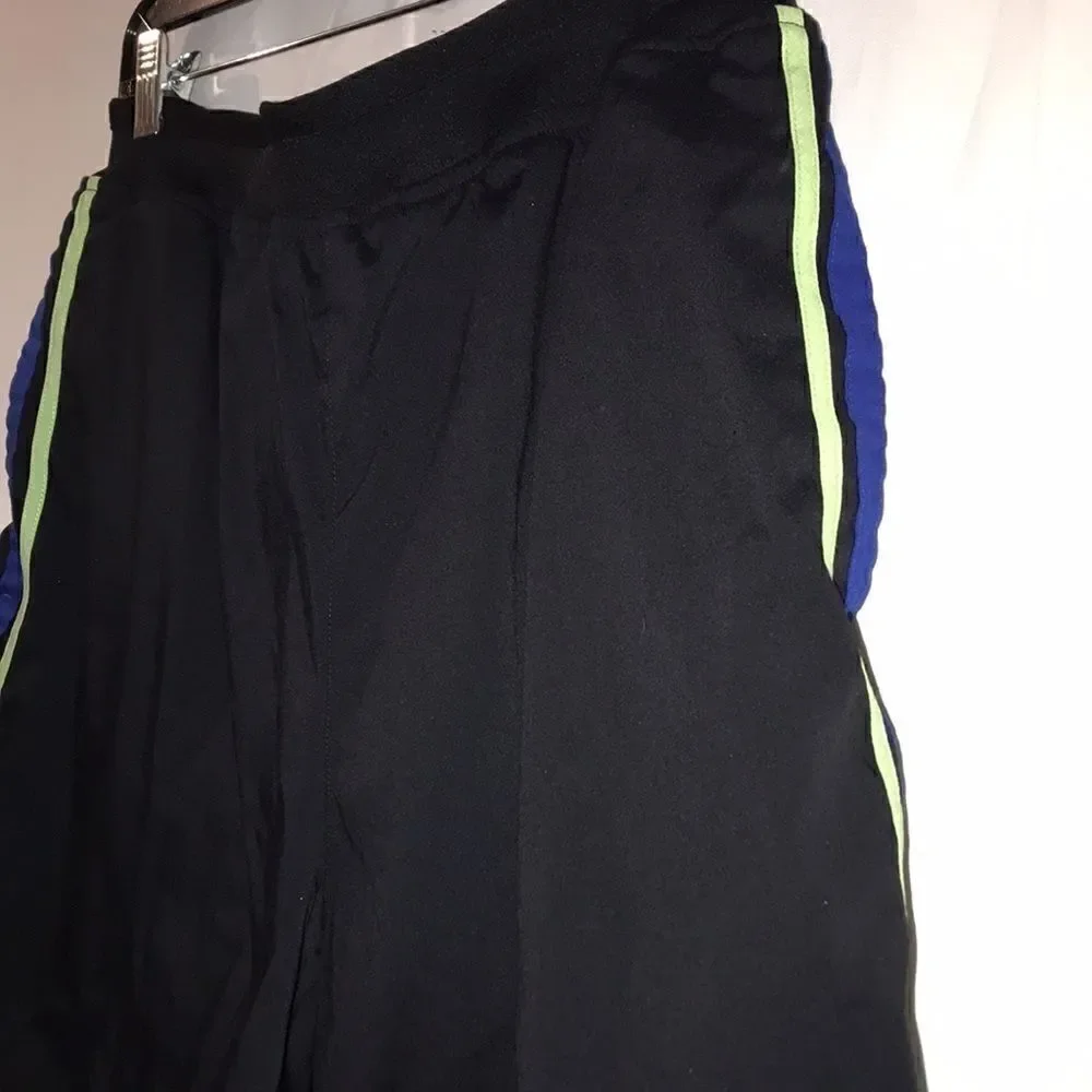 Nautica Competition Mens XL Swim‎ Trunks Black Blue Lime Green Colorblock Shorts